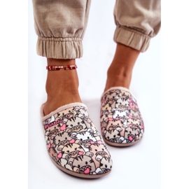 Pantuflas Caseras En Gatos Inblu GF-12-011 Beige marrón multicolor 3