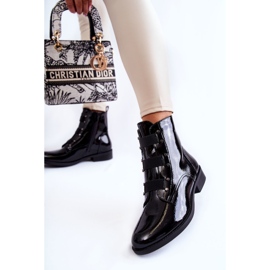 S.Barski Botas Calientes Lacadas Tacón Plano Negro Geira 4