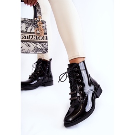 S.Barski Botas Cálidas Mujer Clásicas Lacadas Negras Grimma negro 3