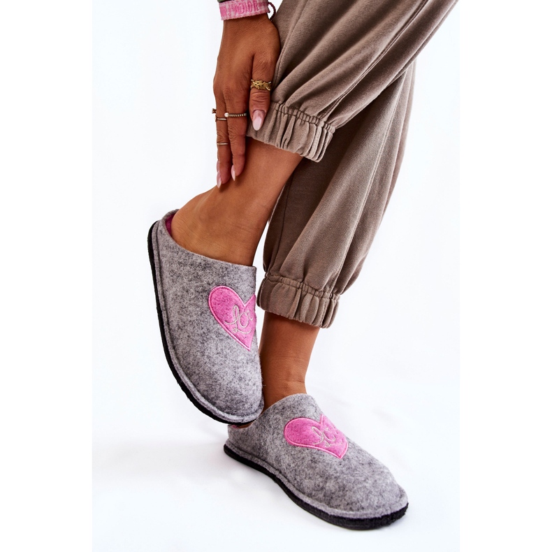 Pantuflas Caseras Big Star KK276020 Gris-Rosa 2
