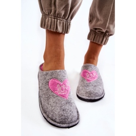 Pantuflas Caseras Big Star KK276020 Gris-Rosa rosado 3