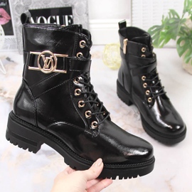 Botas aislantes mujer lacadas en negro Potocki 4