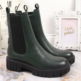 Verde Sergio Leone cálidas botas Chelsea en la plataforma 5