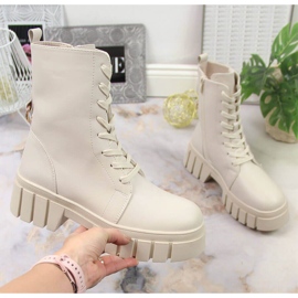 Botas de mujer con cordones y cremallera con aislamiento beige Sergio Leone 4