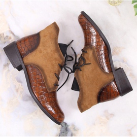 Botas Jezzi marrón cálido con cordones para mujer 5