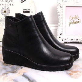 Negro Botas cuña mujer insuladas Jezzi 5
