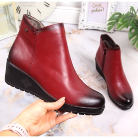 Rojo Botas con cuña insuladas de mujer Jezzi negro 4