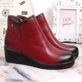 Rojo Botas con cuña insuladas de mujer Jezzi negro 5