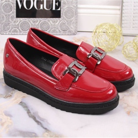 Mocasines de mujer lacados sobre plataforma roja Vinceza rojo 6