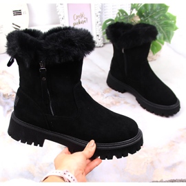 Botas de mujer Vinceza negras con pelo negro 4
