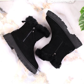 Botas de mujer Vinceza negras con pelo negro 6