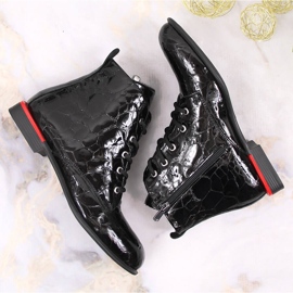 Botines de piel, lacados, con aislamiento negro Artiker 5