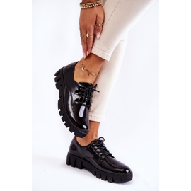Vinceza Zapatos lacados de moda atados Black Gwendy negro 4