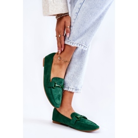 FB2 Mocasines De Ante Con Adorno Santi Verde 4