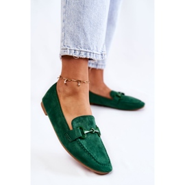 FB2 Mocasines De Ante Con Adorno Santi Verde 2