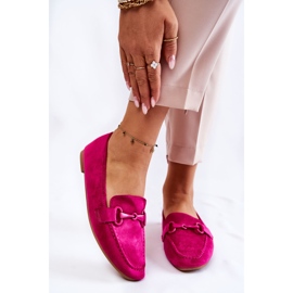 Mocasines De Ante Con Adorno Santi Fucsia rosado 1