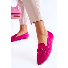Mocasines De Ante Con Adorno Santi Fucsia rosado 4