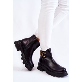 Botas Abrigadas Trabajadoras Con Decoración Laura Messi 2500 Negro 2