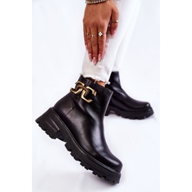 Botas Abrigadas Trabajadoras Con Decoración Laura Messi 2500 Negro 4