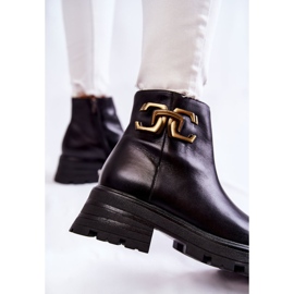 Botas Abrigadas Trabajadoras Con Decoración Laura Messi 2500 Negro 6