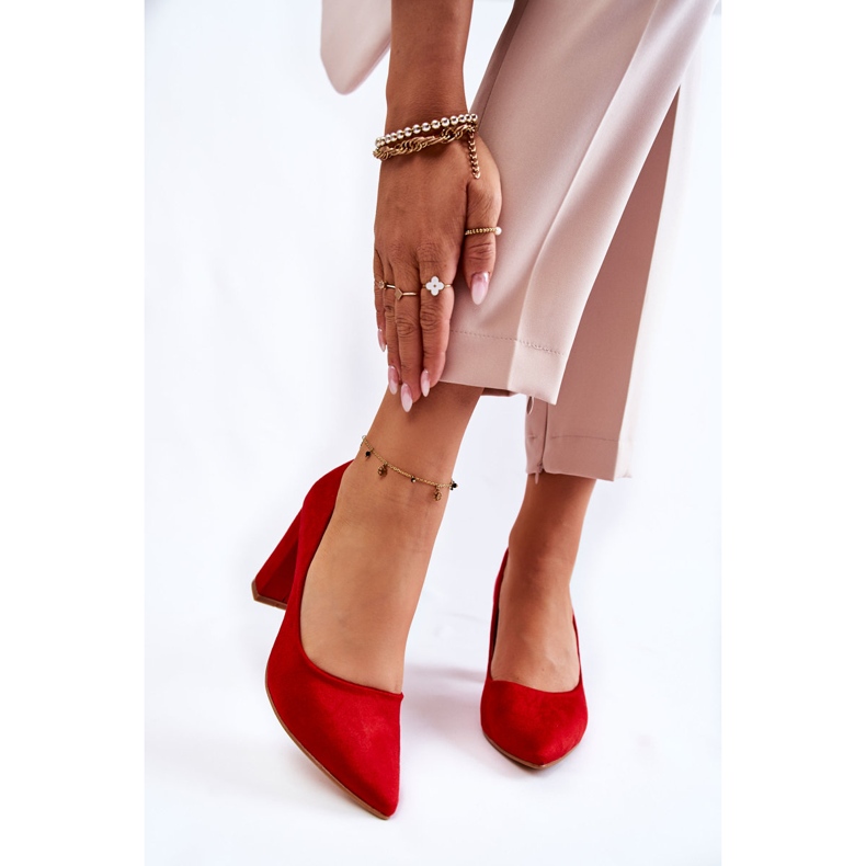 PS1 Bombas de gamuza clásicas en una barra Kendra roja rojo 2