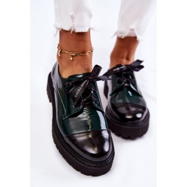 Zapatos Lacados con Cordones Laura Messi 2441 Verde 4