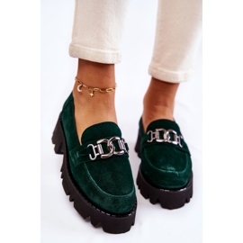 Zapatos de ante con adorno verde de Laura Messi 4