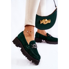 Zapatos de ante con adorno verde de Laura Messi 5