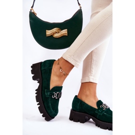 Zapatos de ante con adorno verde de Laura Messi 3