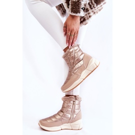 PE1 Botas De Nieve De Mujer Con Cremallera Oro-Beige Senia marrón 3