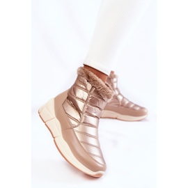 PE1 Botas De Nieve De Mujer Con Cremallera Oro-Beige Senia marrón 2
