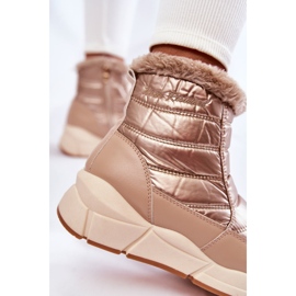 PE1 Botas De Nieve De Mujer Con Cremallera Oro-Beige Senia marrón 4