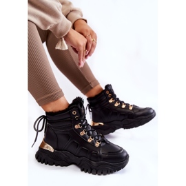 PE1 Botas Calientes De Mujer En La Plataforma Negro Ofelia 7