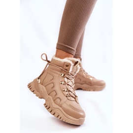 PE1 Botas Calientes De Mujer En La Plataforma Beige Ofelia marrón 4