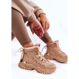 PE1 Botas Calientes De Mujer En La Plataforma Beige Ofelia marrón 1