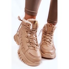 PE1 Botas Calientes De Mujer En La Plataforma Beige Ofelia marrón 6