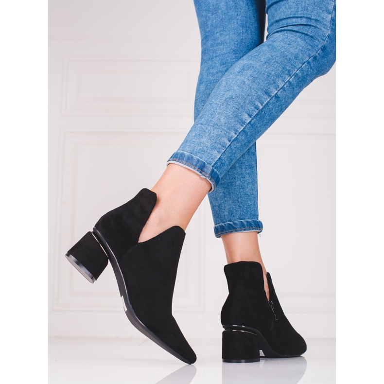 Botas negras de mujer con corte Shelovet negro 1