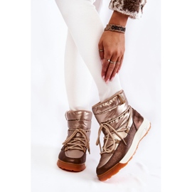 Botas de nieve mujer Memory Foam Big Star KK274276 Oro-Marrón 1