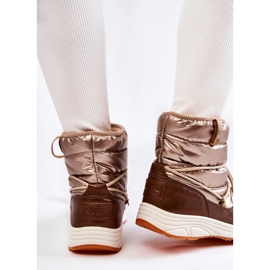 Botas de nieve mujer Memory Foam Big Star KK274276 Oro-Marrón 7
