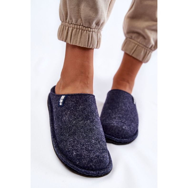 Pantuflas Mujer Classic Felt Big Star KK276013 Azul Marino 2