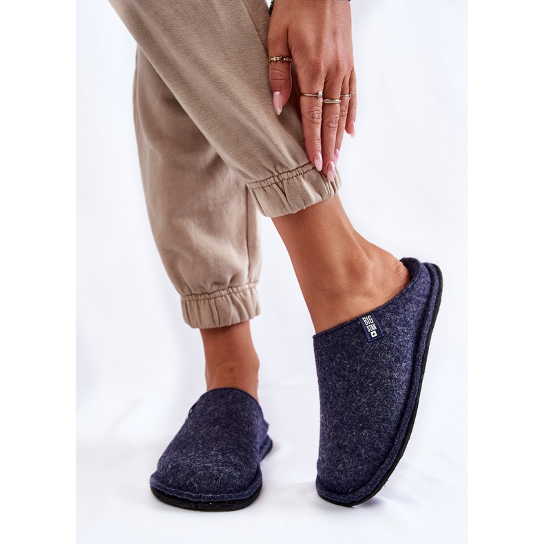 Pantuflas Mujer Classic Felt Big Star KK276013 Azul Marino 1