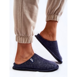 Pantuflas Mujer Classic Felt Big Star KK276013 Azul Marino 4
