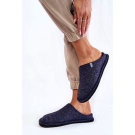 Pantuflas Mujer Classic Felt Big Star KK276013 Azul Marino 5