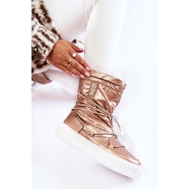 Botas de nieve con aislamiento para mujer Big Star KK274194 Beige-Oro 7