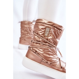 Botas de nieve con aislamiento para mujer Big Star KK274194 Beige-Oro 3