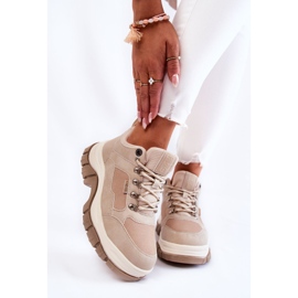 Zapatos Trekking Mujer Trappers Memory Foam Big Star Beige KK274363 1