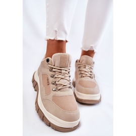 Zapatos Trekking Mujer Trappers Memory Foam Big Star Beige KK274363 3