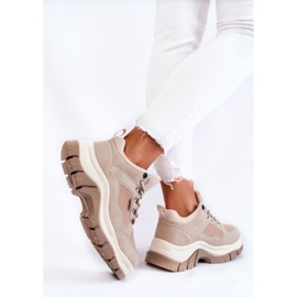 Zapatos Trekking Mujer Trappers Memory Foam Big Star Beige KK274363 4