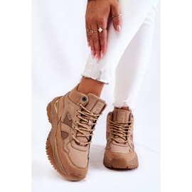Zapatillas Deportivas Altas Mujer Sistema Memory Foam Big Star KK274355 Beige 1
