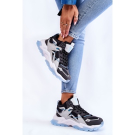 Zapatos Deportivos De Mujer On A Massive Platform Big Star KK274386 Negro-Gris 2